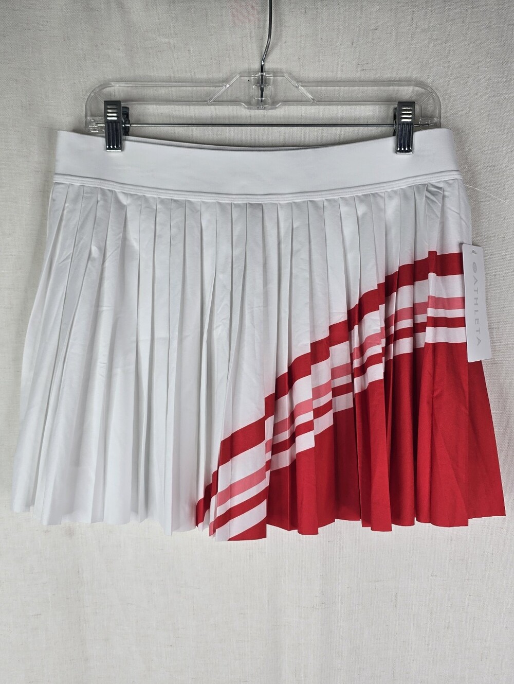 Athleta Womens LARGE Match Point Pleated Colorblock Skort Red Pickle Tennis